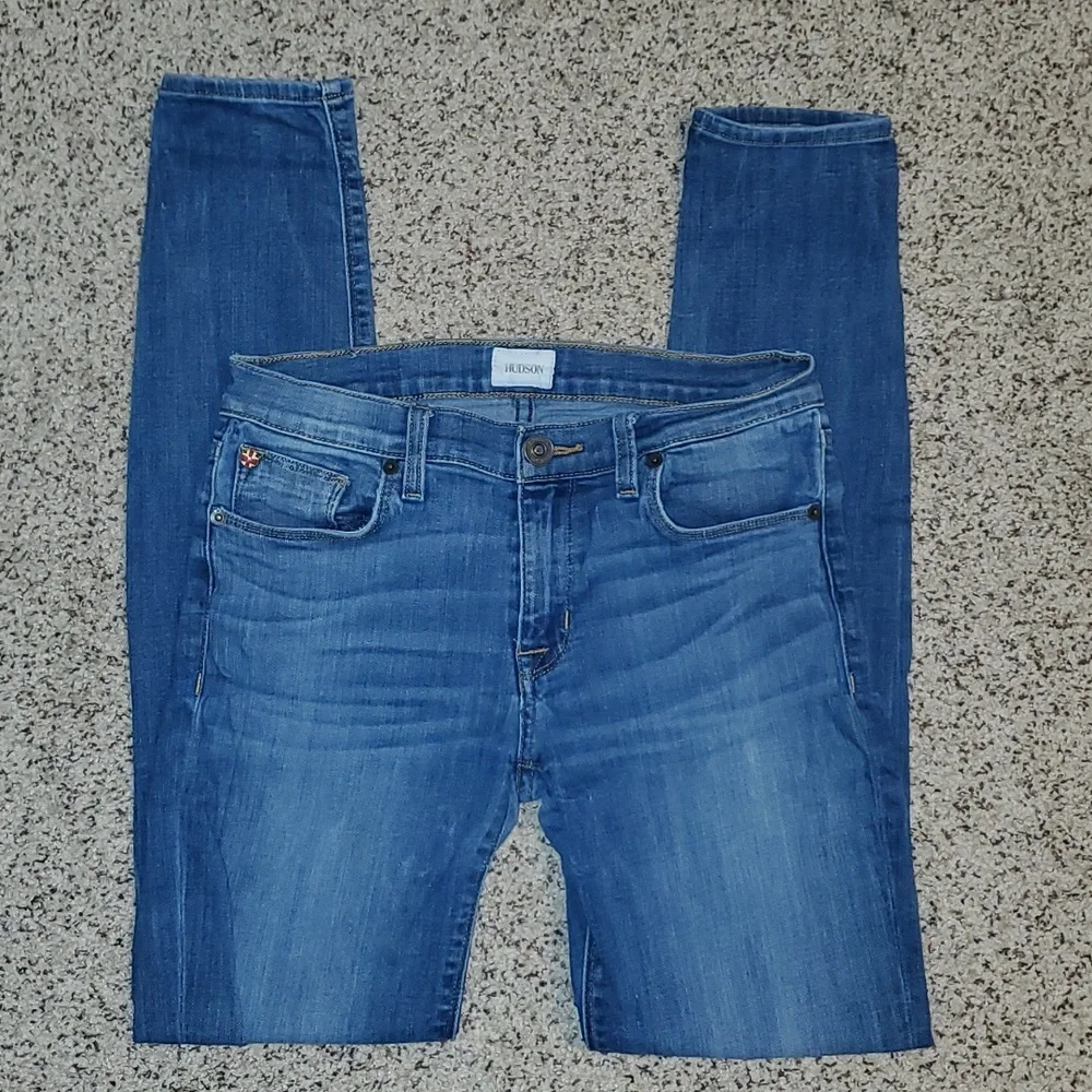Hudson Stretch Skinny Med Wash Blue Denim Jeans